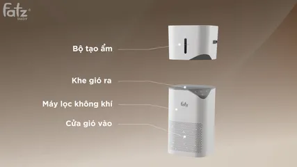 Máy Lọc Không Khí Bù Ẩm Fatzbaby IonAir 1 FB8901LH - Công Nghệ Ion Plasma, Lọc Sạch Bụi Bẩn, Tạo Độ Ẩm Lý Tưởng Cho Không Gian 15m²