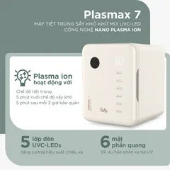 Máy Tiệt Trùng Sấy Khô Khử Mùi Fatzbaby UVC-LED Plasmax 7 FB4823FK - 22L, Tiệt Trùng Hiệu Quả Với Công Nghệ UVC-Leds và Plasma