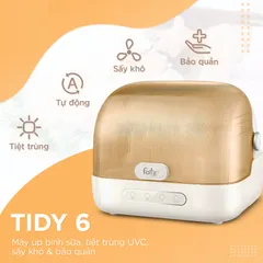 Máy úp bình sữa Fatzbaby Tidy 6 FB4616ZH - Tiệt trùng UVC, sấy khô, bảo quản 72 giờ, dung tích 16L, tiện lợi cho mẹ và bé.