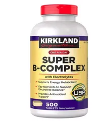 Viên Uống Vitamin B Tổng Hợp Kirkland Super B-Complex 500 Viên - Tăng Cường Năng Lượng, Giảm Căng Thẳng, Hỗ Trợ Sức Khỏe