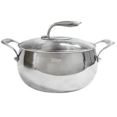Nồi inox Seka SK6080 đáy 5 lớp 4L - Dùng cho mọi loại bếp, nấu ăn nhanh và đều nhiệt, thiết kế quả táo dễ thương
