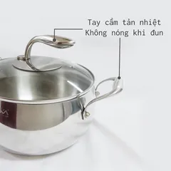 Nồi inox Seka SK6080 đáy 5 lớp 4L - Dùng cho mọi loại bếp, nấu ăn nhanh và đều nhiệt, thiết kế quả táo dễ thương