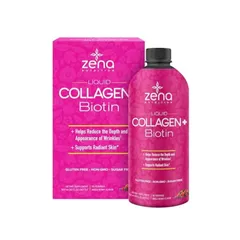 Nước Uống Collagen + Biotin Zena 900ml - Cấp ẩm, Trẻ Hóa Da, Ngăn Rụng Tóc, Xuất Xứ Mỹ, Phục Hồi Độ Mịn Màng Da