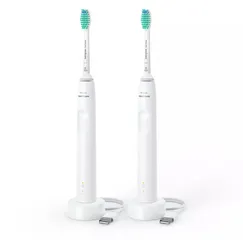 Bộ 2 Bàn Chải Đánh Răng Điện Philips HX3675/13 Series 3100 Màu Trắng - Công Nghệ Tiên Tiến, Làm Sạch Nhẹ Nhàng, Cảm Biến Áp Lực