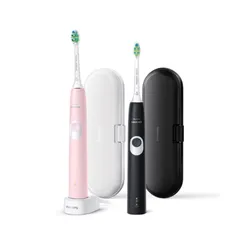 Set 2 Bàn Chải Điện Philips Sonicare 4300 HX6800/35 Kèm Hộp Đựng - Công Nghệ Làm Sạch Sâu hiệu quả
