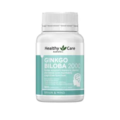 Viên uống bổ não Ginkgo Biloba 2000mg Healthy Care - Tăng cường trí nhớ, hỗ trợ chức năng não - Hộp 100 viên nhập khẩu Úc