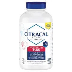 Viên Uống Bổ Sung Canxi Citracal Maximum +D3 - 280 Viên Hỗ Trợ Xương Chắc Khỏe và Hệ Miễn Dịch, Sản Phẩm Từ Mỹ
