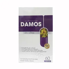 Viên uống Damos hỗ trợ tăng cường chức năng gan - Giải độc gan, thanh nhiệt, cải thiện viêm da cơ địa, hộp 60 viên.