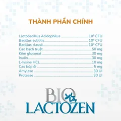 Viên Uống Hỗ Trợ Bổ Sung Lợi Khuẩn Bio Lactozen - Tăng Cường Tiêu Hóa Cho Người Lớn & Trẻ Em Từ 2 Tuổi, Hộp 60 Viên