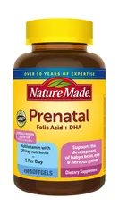[TẶNG 1 MÁY ĐỌC THẺ SONG NG] Vitamin Bầu Tổng Hợp Nature Made Prenatal Folic Acid + DHA 150 Viên - Bổ Sung Dinh Dưỡng Cho Mẹ và Thai Nhi
