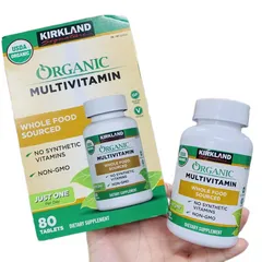 Vitamin Tổng Hợp Hữu Cơ Kirkland Organic Multivitamin 80 Viên - Bổ Sung 19 Vi Khoáng Chất, Tăng Cường Sức Khỏe và Miễn Dịch
