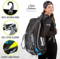 Balo Pickleball Franklin Sports Pro Series Black/Blue - Dụng Cụ Thể Thao Đậm Chất Thể Thao, Ngăn Chứa Thông Minh và Đủ Không Gian