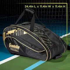 Balo Pickleball Franklin Sports Pro Series Đen/Vàng - Balo Thể Thao 4 Ngăn Đựng Vợt và Phụ Kiện Chất Liệu Cao Cấp
