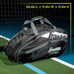 Balo Pickleball Franklin Sports Pro Series Black - Balo Thể Thao 4 Ngăn, Đen, Thiết Kế Cao Cấp, Đựng Vợt và Dụng Cụ Thể Thao