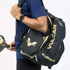 Balo Pickleball Vulcan VPRO Đen/Vàng - Balo Thể Thao Đa Chức Năng Cho Bóng Ném, Quần Vợt và Du Lịch