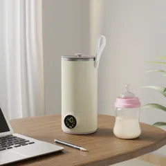 Bình Hâm Nước Khuấy Sữa Di Động Fatzbaby Mini Smart 5 FB3802WN - Thiết Kế 2 Trong 1, Nhiệt Độ 55°C, Pin 6000 mAh, Dễ Dàng Vệ Sinh