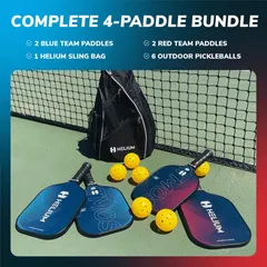 Bộ 4 Vợt Pickleball Kèm 6 Bóng Helium Pro Carbon Fiber - Vợt Thể Thao Cao Cấp, USAPA Chứng Nhận, Túi Đựng Tiện Lợi