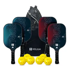 Bộ 4 Vợt Pickleball Kèm 6 Bóng Helium Pro Carbon Fiber - Vợt Thể Thao Cao Cấp, USAPA Chứng Nhận, Túi Đựng Tiện Lợi