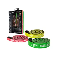 Dây Tập Kháng Lực PTP Dual Colour Combo SB CMB DC - Hộp 3 Dây Công Nghệ Latex 100cm, Tăng Cường Sức Mạnh & Linh Hoạt