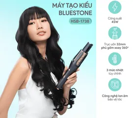 Máy Uốn Tóc Tự Động 360 BlueStone HSB-1738 - Công Nghệ Hẹn Giờ SmartTime, Trục Uốn 32mm Tạo Lọn Xoăn Nhanh Chóng
