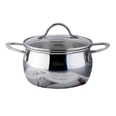 Nồi Inox Đúc Nguyên Khối Seka SKM3842/SKM3843 - Dùng Cho Mọi Bếp, Chất Liệu Inox 18/10, Đáy 3 Lớp, Tiết Kiệm Năng Lượng