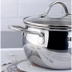 Nồi Inox Đúc Nguyên Khối Seka SKM3842/SKM3843 - Dùng Cho Mọi Bếp, Chất Liệu Inox 18/10, Đáy 3 Lớp, Tiết Kiệm Năng Lượng