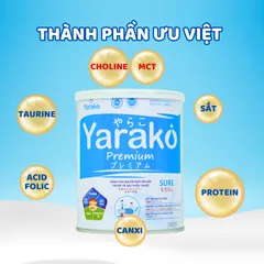 Sữa Bột Yarako Premium Sure - Sữa Dinh Dưỡng Hỗ Trợ Phục Hồi Sức Khỏe, Giàu Năng Lượng Cho Người Cao Tuổi, 400g, 900g
