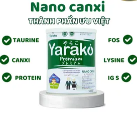 Sữa Canxi Nano Nhật Bản Yarako Premium 400g - Siêu Hấp Thụ, Hỗ Trợ Chắc Khỏe Xương Cho Người Già
