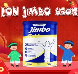 Sữa tăng cân Jimbo Gold 650g - Hỗ trợ đề kháng và phát triển trí não cho trẻ từ 2-18 tuổi, Dinh dưỡng độc quyền 3 kép Dual Nutri