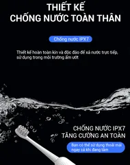Bàn Chải Đánh Răng Điện Lumias SET-900 Pro 2000mAh - 4 Chế Độ Làm Sạch, Chống Nước IPX7, Đầu Bàn Chải 3D Siêu Mềm