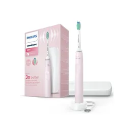 Bàn chải đánh răng điện Philips Sonicare 3100 HX3673 - Công nghệ sóng âm, bảo vệ nướu, phù hợp với răng nhạy cảm, màu hồng, trắng, đen