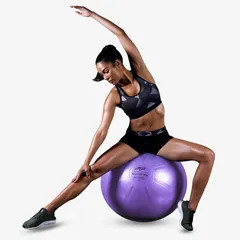 Bóng Yoga PTP 55cm Màu Tím - Quả Bóng Thể Dục Cao Su Tự Nhiên - Dụng Cụ Tập Gym Giảm Cân, Tăng Cơ Bắp, Săn Chắc Cơ Thể