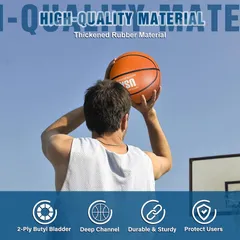 Combo 12 Quả Bóng Rổ Libima Rubber Basketballs Kèm Bơm - Thể Thao Chất Lượng Cao Cho Thanh Thiếu Niên Tập Luyện và Thi Đấu