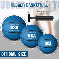 Combo 12 Quả Bóng Rổ Libima Rubber Basketballs Kèm Bơm - Thể Thao Chất Lượng Cao Cho Thanh Thiếu Niên Tập Luyện và Thi Đấu