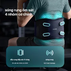 Đai Massage Lưng Philips PPM4721 Đa Năng - Chườm Nóng Lạnh, 4 Chế Độ Rung, Bảo Vệ Sức Khỏe Thắt Lưng, Thiết Bị Massage Hiện Đại