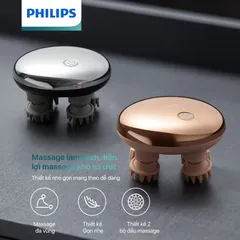Máy massage da đầu Philips PPM1301 - Thiết bị massage trị liệu với 3 chế độ, cấu trúc độc đáo, dễ mang theo, chống nước IP67.