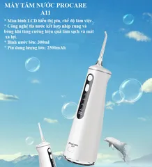 Máy Tăm Nước Procare A11 - Công Nghệ Mới, Màn Hình LCD, Bảo Vệ Răng Nướu, Sạc USB, Thời Gian Sử Dụng 75 Ngày