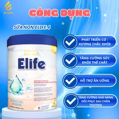 Sữa Non Elife 4 - Hỗ Trợ Xương Khớp, Bổ Sung Canxi, Collagen Type II, Vitamin D3, Giúp Cải Thiện Chức Năng Vận Động 800g