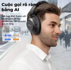 Tai nghe Bluetooth chụp tai Earfun Wave Pro ANC - Âm thanh Hi-res, chống ồn chủ động, pin 80 giờ, kết nối đa thiết bị