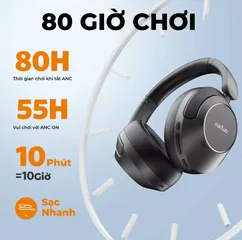 Tai nghe Bluetooth chụp tai Earfun Wave Pro ANC - Âm thanh Hi-res, chống ồn chủ động, pin 80 giờ, kết nối đa thiết bị