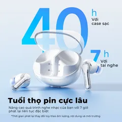 Tai nghe Bluetooth SoundPEATS Clear - Micro Kép Chống Ồn, Âm Thanh Sống Động, Thời Gian Sử Dụng 40 Giờ, Kết Nối Bluetooth 5.3