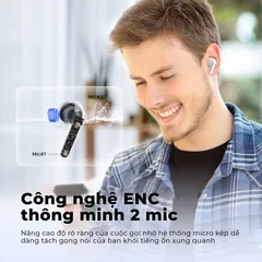 Tai nghe Bluetooth SoundPEATS Clear - Micro Kép Chống Ồn, Âm Thanh Sống Động, Thời Gian Sử Dụng 40 Giờ, Kết Nối Bluetooth 5.3