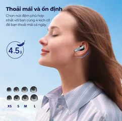 Tai nghe Bluetooth True Wireless Earfun Air 2 - Âm thanh độ phân giải cao, pin lâu, sạc không dây, công nghệ khử tiếng ồn 4-Mic, chống nước IPX7