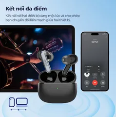 Tai nghe Bluetooth True Wireless Earfun Air 2 - Âm thanh độ phân giải cao, pin lâu, sạc không dây, công nghệ khử tiếng ồn 4-Mic, chống nước IPX7