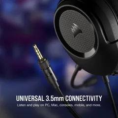 Tai nghe Corsair HS35 V2 có dây - Tai nghe Gaming Over-Ear với Micro Đa Hướng, Âm Thanh Chất Lượng Cao, Tương Thích PC và Console