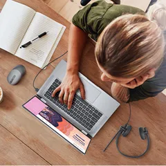 Tai nghe Dell WH1022 Stereo On-Ear có mic chống ồn xoay 270 độ - Âm thanh chất lượng cao, kết nối linh hoạt cho mọi thiết bị