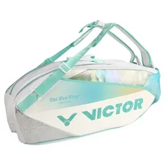 Túi Đựng Vợt Cầu Lông Victor 5233 TTY - Chống Thấm Nước, Nhiều Ngăn, Thiết Kế Đẹp Mắt, Màu Trắng Xanh Ngọc, Dụng Cụ Thể Thao chất lượng cao