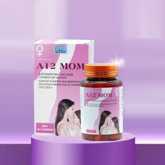 Viên uống A12 Mom - Hỗ trợ nâng cao khả năng thụ thai, bổ sung kẽm và vitamin, tăng cường sức đề kháng cho phụ nữ chuẩn bị mang thai