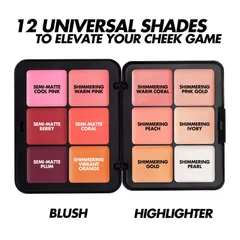Bảng Má Hồng & Highlighter HD Skin Blush & Glow Cream Palette - Phấn Trang Điểm Dạng Kem Rạng Rỡ, Tự Nhiên & Dễ Sử Dụng