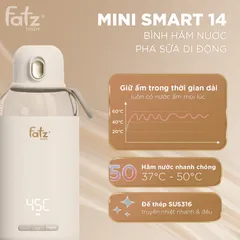 Bình hâm nước pha sữa di động Fatzbaby Mini Smart 14 FB3811KB - Thiết bị thông minh tiện lợi, giữ ấm sữa cho bé mọi lúc mọi nơi